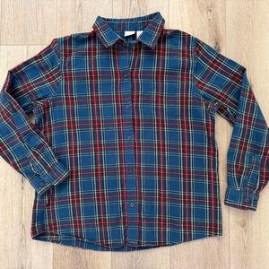 L.L. Bean Blue and Red Scotch Plaid Flannel